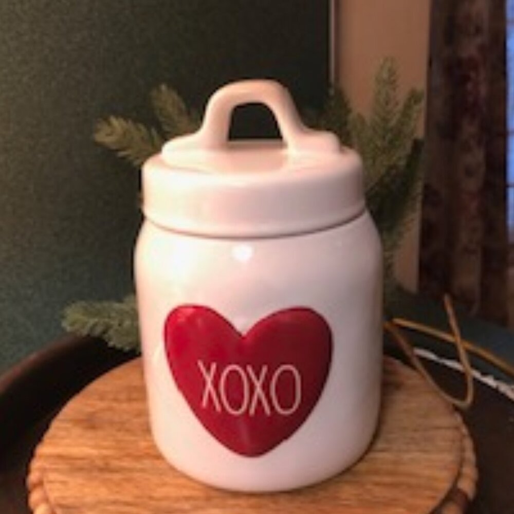 Rae Dunn Valentine Canister • XOXO Red Heart- Limited Edition